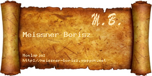 Meissner Borisz névjegykártya